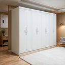 Ver imagem 1 de Guarda-Roupa Casal 8 Portas 6 Gavetas 100% MDF 236cm Linha Serenata Branco