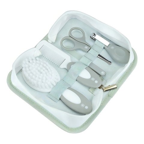 Kit Higiene Bebe 5 Peças com Necessaire Cinza Pimpolho
