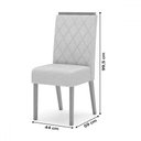 Ver imagem 4 de Mesa de Jantar 6 Lugares Giulia com Vidro Nature/off White/linho - Panorama Móveis