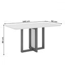Ver imagem 3 de Mesa de Jantar 6 Lugares Giulia com Vidro Nature/off White/linho - Panorama Móveis