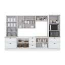 Ver imagem 4 de Cozinha Completa 7 Peças 100% MDF 12 Portas 7 Gavetas com Torre Quente e Cristaleira Americana Henn