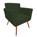 Ver imagem 2 de Poltrona Decorativa Sabrina Suede Verde Pés Madeira Mz Decor