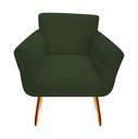 Ver imagem 1 de Poltrona Decorativa Sabrina Suede Verde Pés Madeira Mz Decor