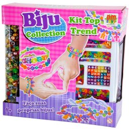 Kit de Miçanga Bijuteria Pulseira Cordão Coleção Infantil Colorido Letras Alfabeto Meninas Biju - 6