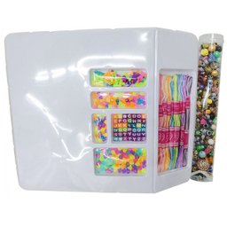 Kit de Miçanga Bijuteria Pulseira Cordão Coleção Infantil Colorido Letras Alfabeto Meninas Biju - 3