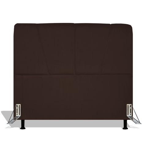Cabeceira Estofada Topázio 160 cm Para Cama Box Quarto Queen Size Luxo MV Estofados Suede Marrom