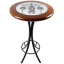 Ver imagem 2 de Cj Mesa Madeira Azulejo 60cm - Bistrô Fixa 98cm + 4 Banquetas 73 - Natural - More Wine