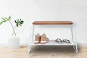 Ver imagem 3 de Mesa Lateral Letti Banco Sapateira Industrial Elegante:Branco