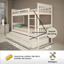 Ver imagem 2 de Treliche de Madeira Solteiro com 3 Gavetas de Exclusivo Totalità