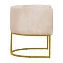 Ver imagem 4 de Kit 4 Poltronas Reforçada Decorativa Sala Estar Jantar Gabriela Base Ferro Dourado Suede Bege