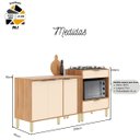 Ver imagem 2 de Balcão de Pia com Espaço para Cooktop e Forno Karina Nogal Off White - Alj Móveis