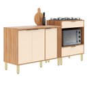 Ver imagem 1 de Balcão de Pia com Espaço para Cooktop e Forno Karina Nogal Off White - Alj Móveis