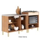 Ver imagem 5 de Balcão de Pia com Espaço para Cooktop e Forno Karina Nogal Off White - Alj Móveis