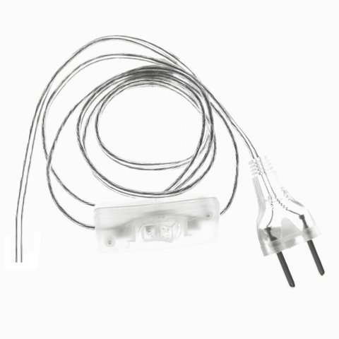 KIT 10 RABICHOS C/ INTERRUPTOR ABAJUR 1,00MT CRISTAL + TOMADA Immediate Rabicho 1 metro Cristal