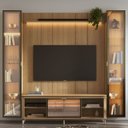 Ver imagem 3 de Estante para TV Home Theater 75" 100% MDF 254cm Cristaleiras Reflecta LED Interno Lincoln Float
