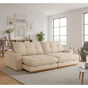 Sofá Argo Boucle Creme 02 Módulos 120 Cm B25cm Meu Sofá Online