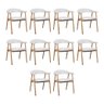 Kit 10 Cadeiras de Jantar Luana Estrutura Aço Carbono Laminado Natural com Estofado Linho Cru - 1