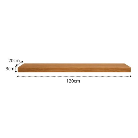Prateleira MDF 30mm LED 120x20 Suporte Invisivel Italian Noce 3000k 110V