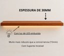 Ver imagem 4 de Prateleira MDF 30mm LED 120x20 Suporte Invisivel Italian Noce 3000k 110V
