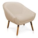 Ver imagem 3 de Kit 2 Poltronas Giovana Corino Pés Palito Castanho - D’Rossi - Bege