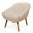 Ver imagem 5 de Kit 2 Poltronas Giovana Corino Pés Palito Castanho - D’Rossi - Bege