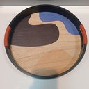 Ver imagem 6 de Bandeja Decorativa para Servir Redondo Mdf 4x30x30cm Preto