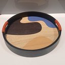 Ver imagem 3 de Bandeja Decorativa para Servir Redondo Mdf 4x30x30cm Preto