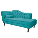 Ver imagem 3 de Kit Diva Recamier Juliana 140cm Lado Direito e 01 Poltrona Classic Suede Azul Turquesa - Amarena