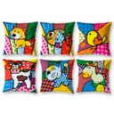 Ver imagem 1 de Kit 6 Almofadas Cheias 40cm X 40cm Decorativas Estampadas Digital Sala Sofá Quarto Pop Bicho