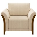 Ver imagem 7 de Kit 2 Poltronas Decorativas Pés em Madeira Market Linho Champagne - Gran Belo