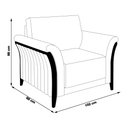 Ver imagem 3 de Kit 2 Poltronas Decorativas Pés em Madeira Market Linho Champagne - Gran Belo