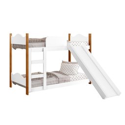 Beliche Infantil Montessoriana Com Escorregador Branco Encanto Gabrielli Móveis - 2