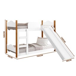 Beliche Infantil Montessoriana Com Escorregador Branco Encanto Gabrielli Móveis - 4