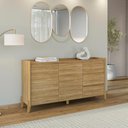 Ver imagem 2 de Aparador Buffet Rennes 2 Portas 3 Gavetas Pés Madeira Maciça Hanover