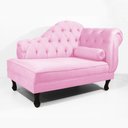 Ver imagem 1 de Recamier Sofá Divã Com Pés Retro 120X60 - Elã:Suede Rosa Claro