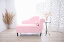 Ver imagem 2 de Recamier Sofá Divã Com Pés Retro 120X60 - Elã:Suede Rosa Claro