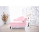 Ver imagem 2 de Recamier Sofá Divã Com Pés Retro 120X60 - Elã:Suede Rosa Claro