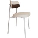 Ver imagem 5 de Kit 04 Cadeiras Estofada para Sala de Jantar Astrid Branco C01 Linho Palha Courino Whisky - Lyam