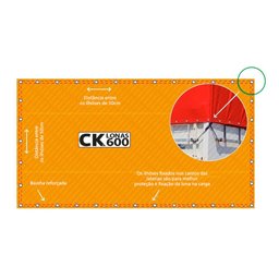Lona CK600 3,5x2,5m Laranja em Pvc Com Ilhós em Latão Para Caminhão e Transporte de Carga 650gr/ - 4