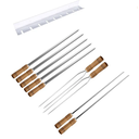 Ver imagem 1 de Kit / Conj. Suporte + 5 Espetos Simples + 2 Espetos Duplo + 2 Espetos P/coração Cabo Madeira 80 Cm D