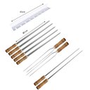 Ver imagem 5 de Kit / Conj. Suporte + 5 Espetos Simples + 2 Espetos Duplo + 2 Espetos P/coração Cabo Madeira 80 Cm D