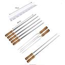 Ver imagem 2 de Kit / Conj. Suporte + 5 Espetos Simples + 2 Espetos Duplo + 2 Espetos P/coração Cabo Madeira 80 Cm D