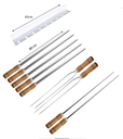 Ver imagem 2 de Kit / Conj. Suporte + 5 Espetos Simples + 2 Espetos Duplo + 2 Espetos P/coração Cabo Madeira 80 Cm D