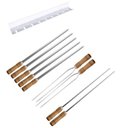 Ver imagem 4 de Kit / Conj. Suporte + 5 Espetos Simples + 2 Espetos Duplo + 2 Espetos P/coração Cabo Madeira 80 Cm D