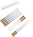 Ver imagem 4 de Kit / Conj. Suporte + 5 Espetos Simples + 2 Espetos Duplo + 2 Espetos P/coração Cabo Madeira 80 Cm D