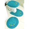Jogo de Tapete de Croche para Banheiro Jogo com 3pç Bordado Cor:tiffany - 2