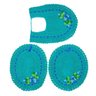 Jogo de Tapete de Croche para Banheiro Jogo com 3pç Bordado Cor:tiffany - 1