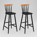 Ver imagem 1 de Kit 2 Banquetas Altas Torneadas em Madeira Maciça para Bancadas 1 M de Altura