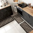 Ver imagem 7 de Kit Tapete Passadeira 2pç Antiderrapante Cozinha Juta Srj Pt