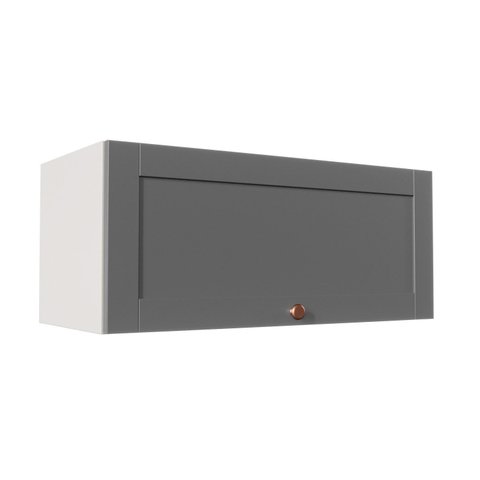 Armário Aéreo Porta Basculante 80cm Arizona CabeCasa MadeiraOriginals Branco/Cinza